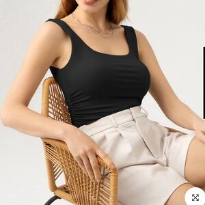 NWT OGL Eco-SkinKiss2.0 Ruched Sides Square Neck Brami Top-Hip Length